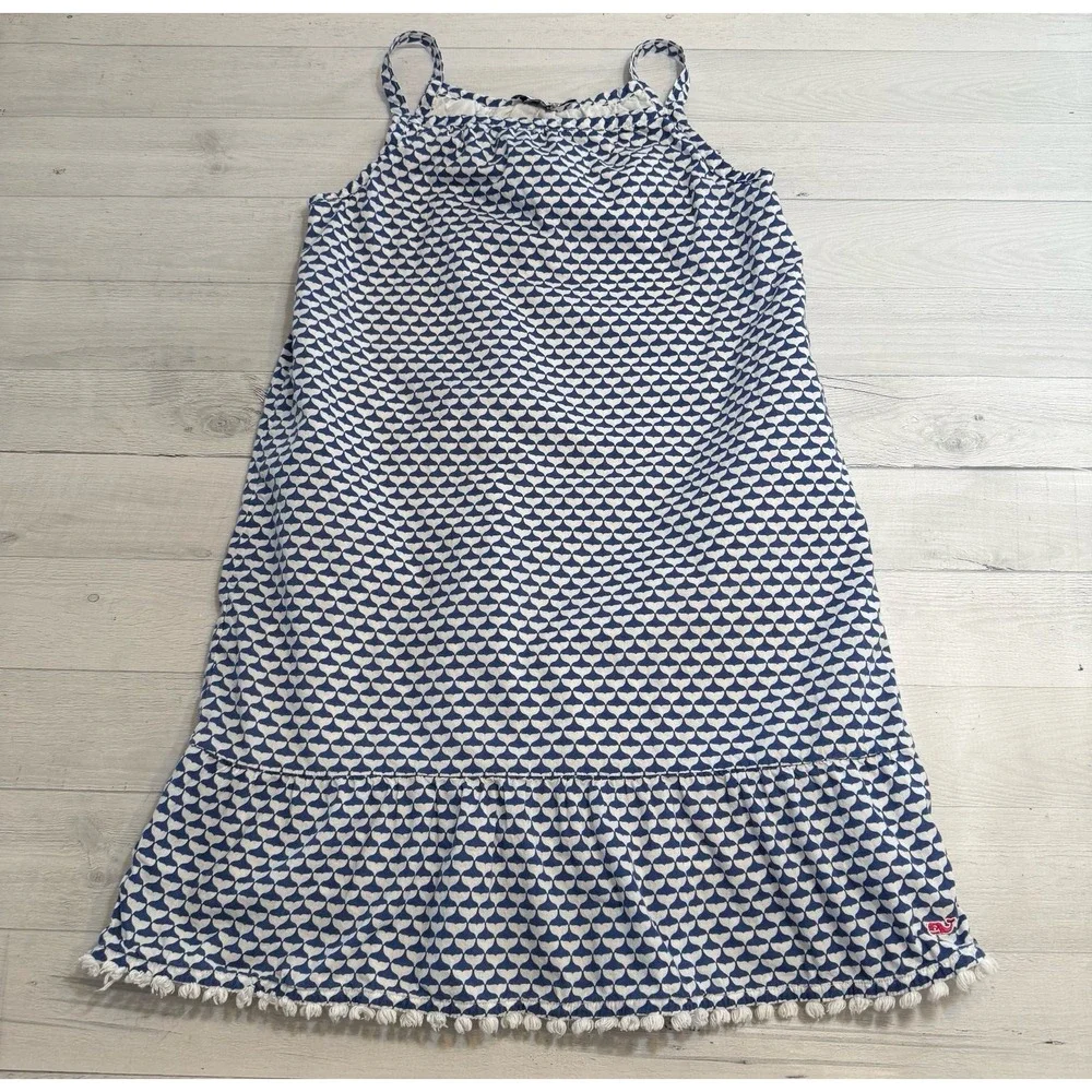 Vineyard Vines girls navy blue and white dress girls size 14‎